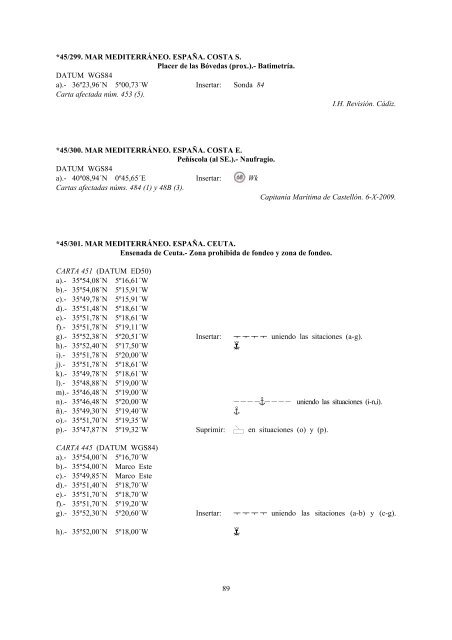 avisos a los navegantes - Armada EspaÃƒÂ±ola - Ministerio de Defensa