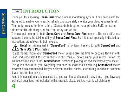 SensoCard SensoCard Plus - Point of Care Diagnostics