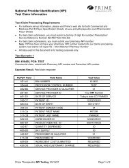 National Provider Identification (NPI) - Prime Therapeutics