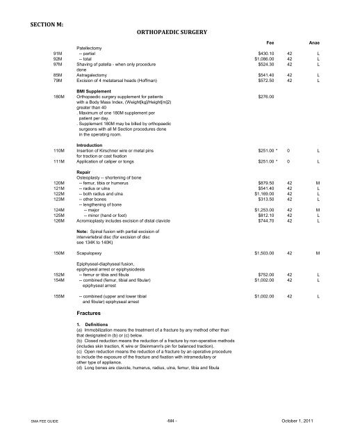 for uninsured services - Saskatchewan Medical Association