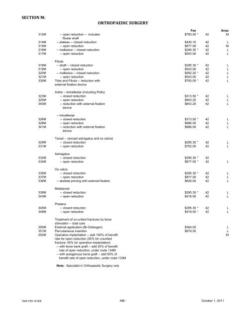 for uninsured services - Saskatchewan Medical Association