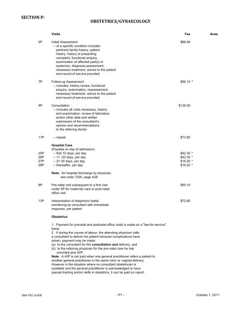 for uninsured services - Saskatchewan Medical Association