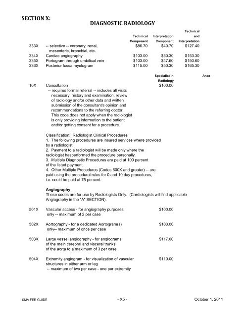 for uninsured services - Saskatchewan Medical Association