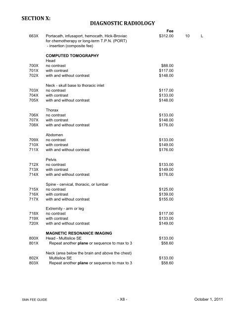 for uninsured services - Saskatchewan Medical Association