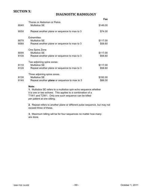 for uninsured services - Saskatchewan Medical Association