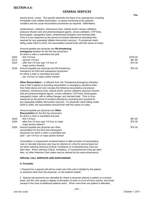 for uninsured services - Saskatchewan Medical Association