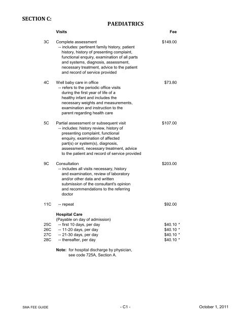 for uninsured services - Saskatchewan Medical Association