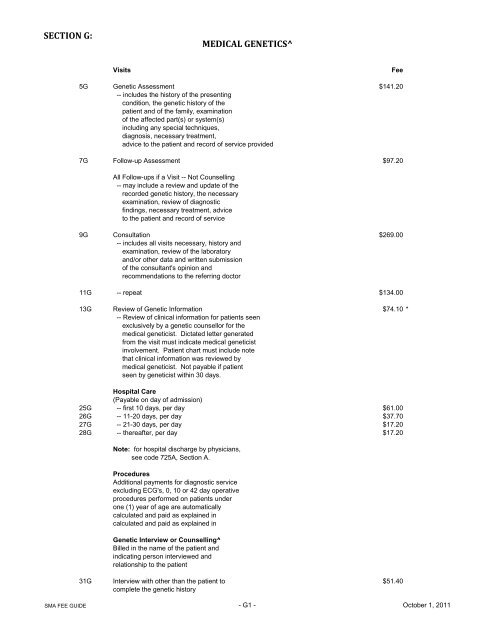 for uninsured services - Saskatchewan Medical Association