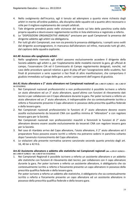 Regolamento Esecutivo Gare FIP - Federazione Italiana Pallacanestro