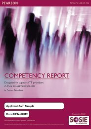 Pearson's Teacher Competency Report - TalentLens