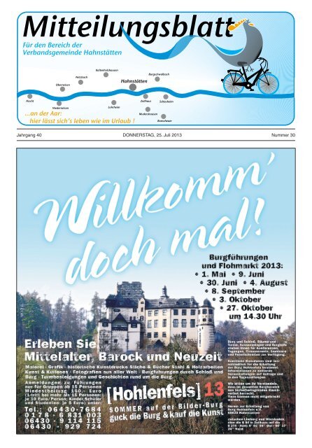 Mitteilungsblatt Nr. 30 vom 25.07.2013 - VG Hahnstätten