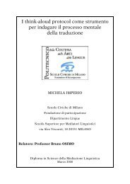 Relatore: Professor Bruno OSIMO - Bruno Osimo, traduzioni ...