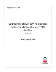 CSharp Platinum SDK to One Touch for Windows ... - DigitalPersona