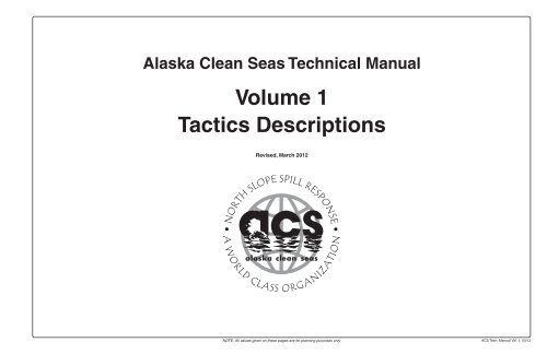 ACS) Technical Manual - Alaska Clean Seas