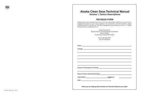 (ACS) Technical Manual - Alaska Clean Seas