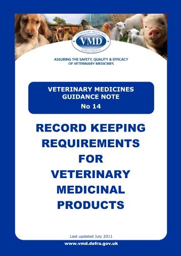 TABLE OF CONTENTS - Veterinary Medicines Directorate - Defra