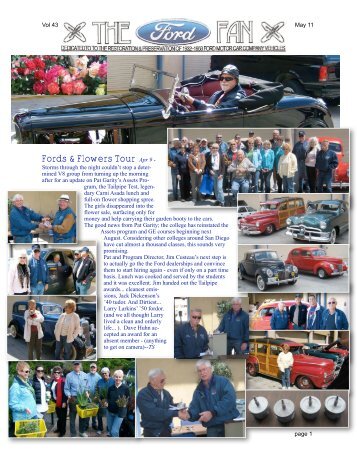 Fords & Flowers Tour Apr 9 - - Early Ford V-8 Club of California