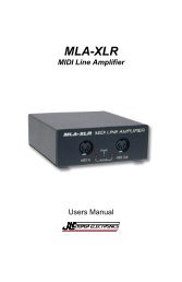 MLA-XLR Users Manual - JLCooper Electronics