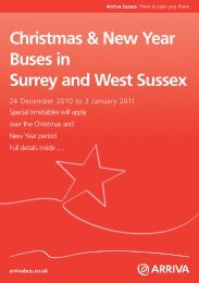 Christmas & New Year Buses in Surrey and West Sussex - Arriva