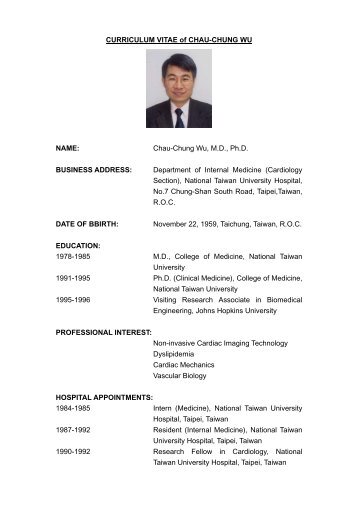 Prof. Chau-Chung Wu, Taiwan - Taiwan Society of Internal Medicine