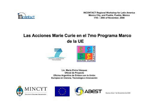 Las Acciones Marie Curie en el 7mo Programa Marco de la UE