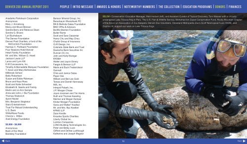 DENVER ZOO ANNUAL REPORT 2011