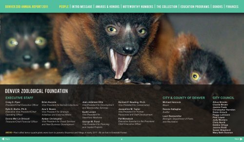 DENVER ZOO ANNUAL REPORT 2011