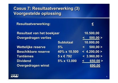 Casus 7: Resultaatverwerking - BIBF