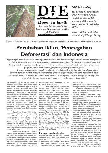 'Pencegahan Deforestasi' dan Indonesia - PDF - Down to Earth