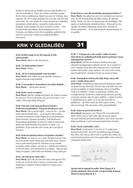 Krik 1 - Osnovna Å¡ola Franceta PreÅ¡erna Kranj