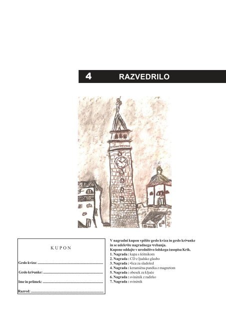 Krik 1 - Osnovna Å¡ola Franceta PreÅ¡erna Kranj