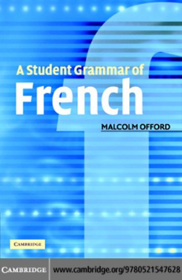 A Student Grammar of French