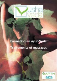 Formation en Ayur-Veda Traitements et massages - Usha Veda