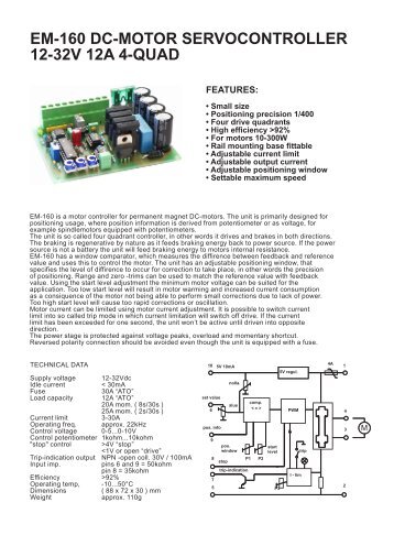 EM-160 DC-MOTOR SERVOCONTROLLER 12-32V 12A 4-QUAD