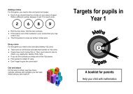 Targets for pupils in Year 1 - Galley Hill Primary School and Nursery