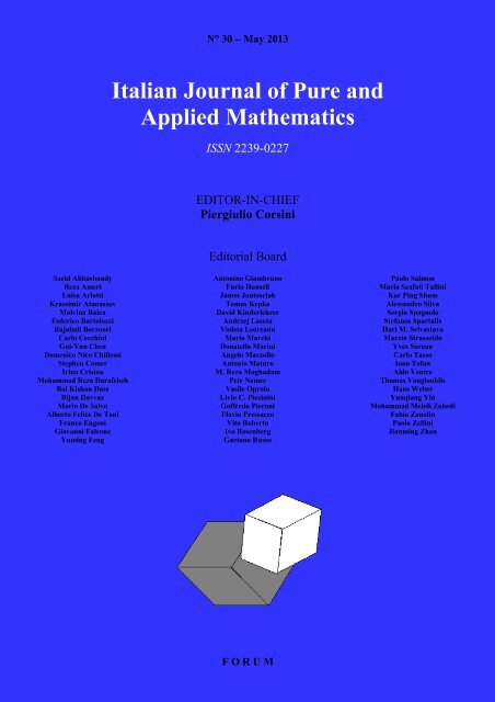 Italian Journal of Pure and Applied Mathematics ISSN
