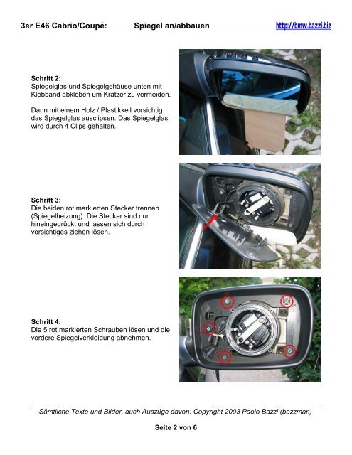 E46 CoupÃƒÂ©/Cabrio Spiegel demontieren