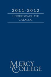 UNDERGRaDUatE CataloG - Mercy College