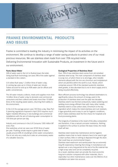 FRANKE SALES CATALOGUE