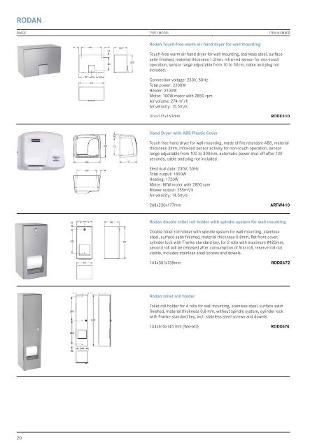 FRANKE SALES CATALOGUE