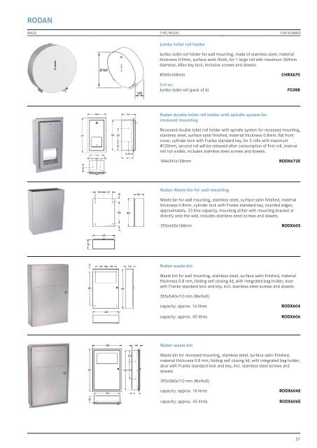 FRANKE SALES CATALOGUE