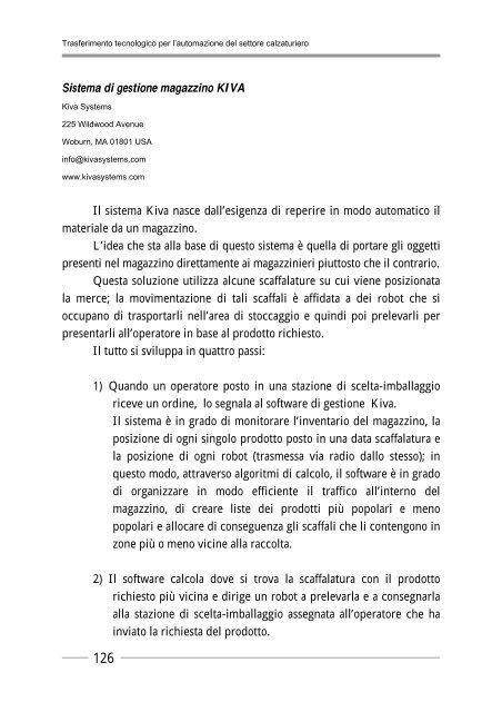 Trasferimento tecnologico per l'Automazione nel Settore Calzaturiero