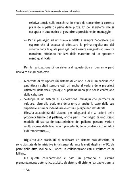 Trasferimento tecnologico per l'Automazione nel Settore Calzaturiero