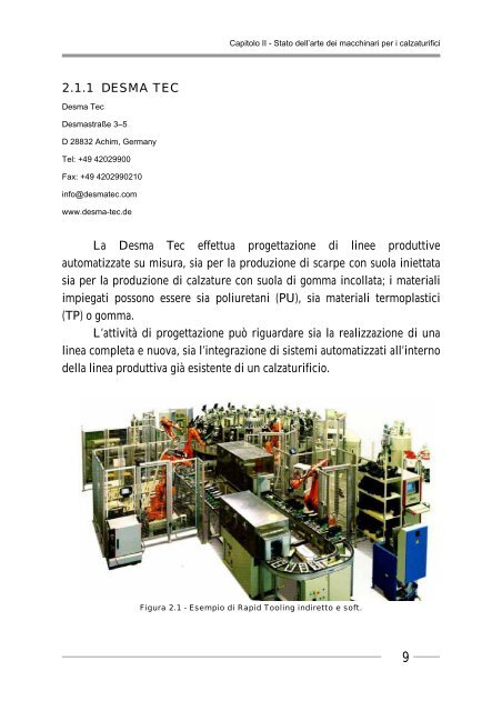 Trasferimento tecnologico per l'Automazione nel Settore Calzaturiero