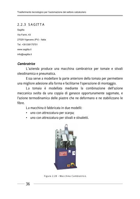 Trasferimento tecnologico per l'Automazione nel Settore Calzaturiero