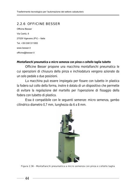 Trasferimento tecnologico per l'Automazione nel Settore Calzaturiero