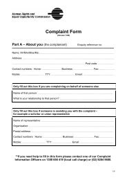 Human Rights and Equal Opportunity Commission: Complaint Form