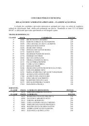 resultado final - aprovados de cargos diversos - Linhares