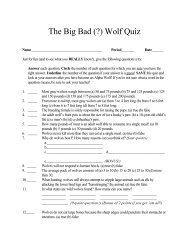 The Big Bad (?) Wolf Quiz - Kids' Planet
