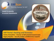 SAP Portal Hacking and Forensics at Confidence 2013 - ERPScan